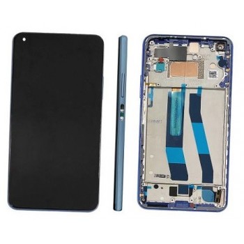 LCD screen Xiaomi 11 Lite 5G NE with touch screen with frame Blue original (service pack)