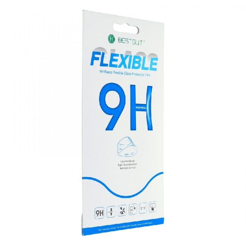 LCD apsauginis stikliukas Bestsuit Flexible Hybrid Glass 9H Xiaomi Redmi Note 14 4G/Note 14 5G pritaikytas dėklui juodas