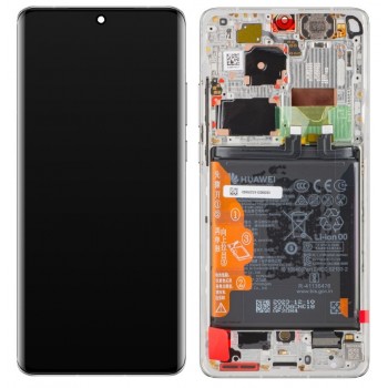 LCD screen Huawei P50 PRO with touch screen with frame and battery Pearl White original (service pack)