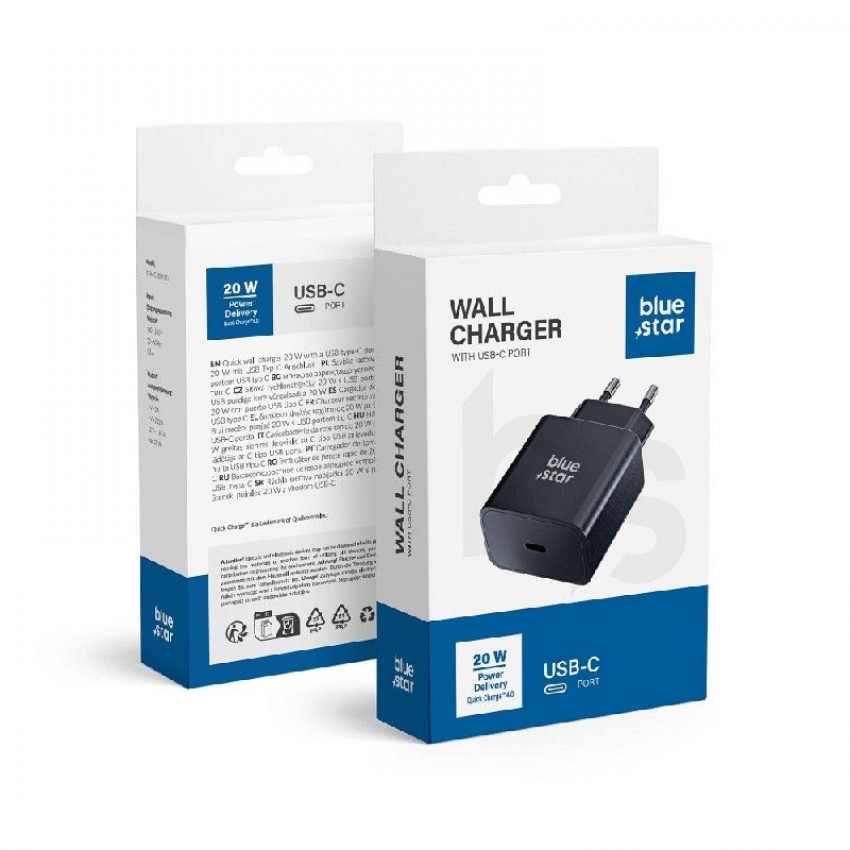 Charger Blue Star (TFB-TC-20W) Type-C 3A (20W) black