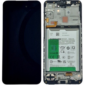 LCD screen Samsung A166 A16 5G with touch screen and frame and battery Black original (service pack)