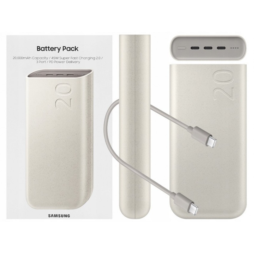 External battery POWER BANK POWER BANK Samsung (EB-P4520XUE) 45W 20000mAh (3xUSB-C)  white