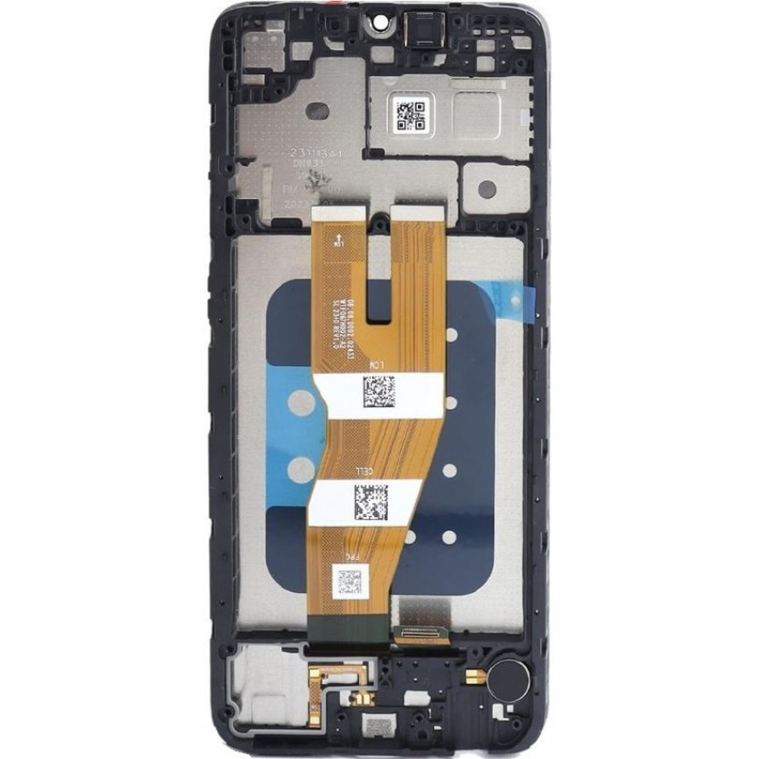 LCD screen Samsung A055 A05 2023 with touch screen and frame black original (service pack)