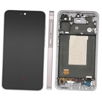 LCD screen Samsung A566 A56 5G with touch screen and frame Awesome Pink original (service pack)