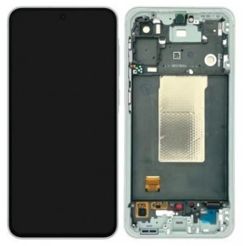 LCD screen Samsung A566 A56 5G with touch screen and frame Awesome Olive original (service pack)