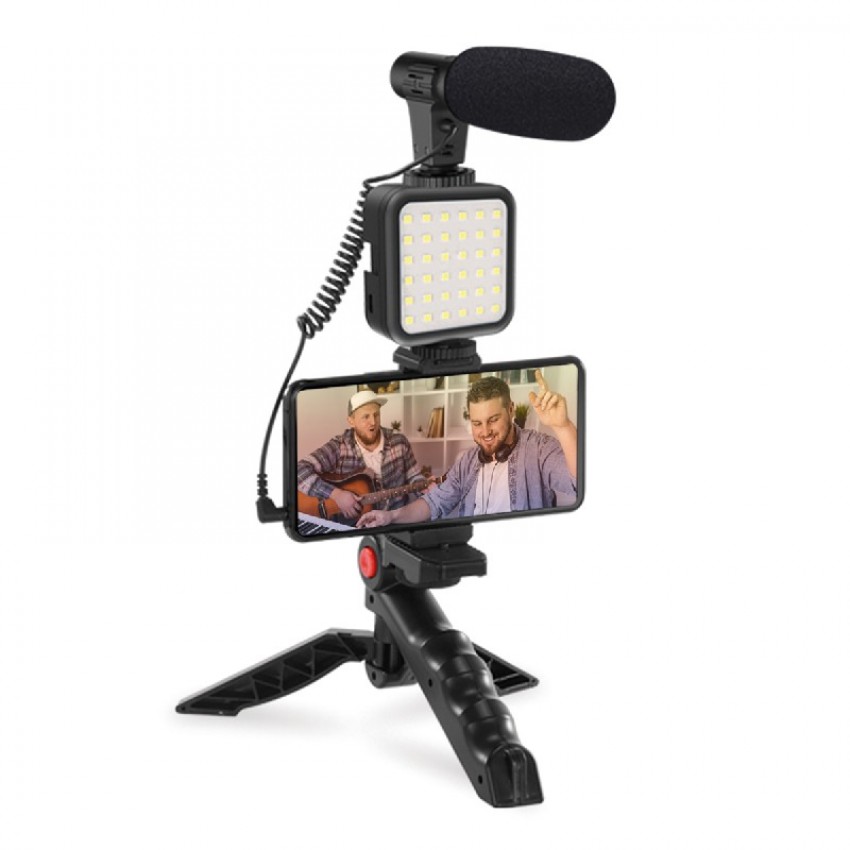 Phone holder PLATINET VLOG 4in1 (mikrophone; led; holder) black