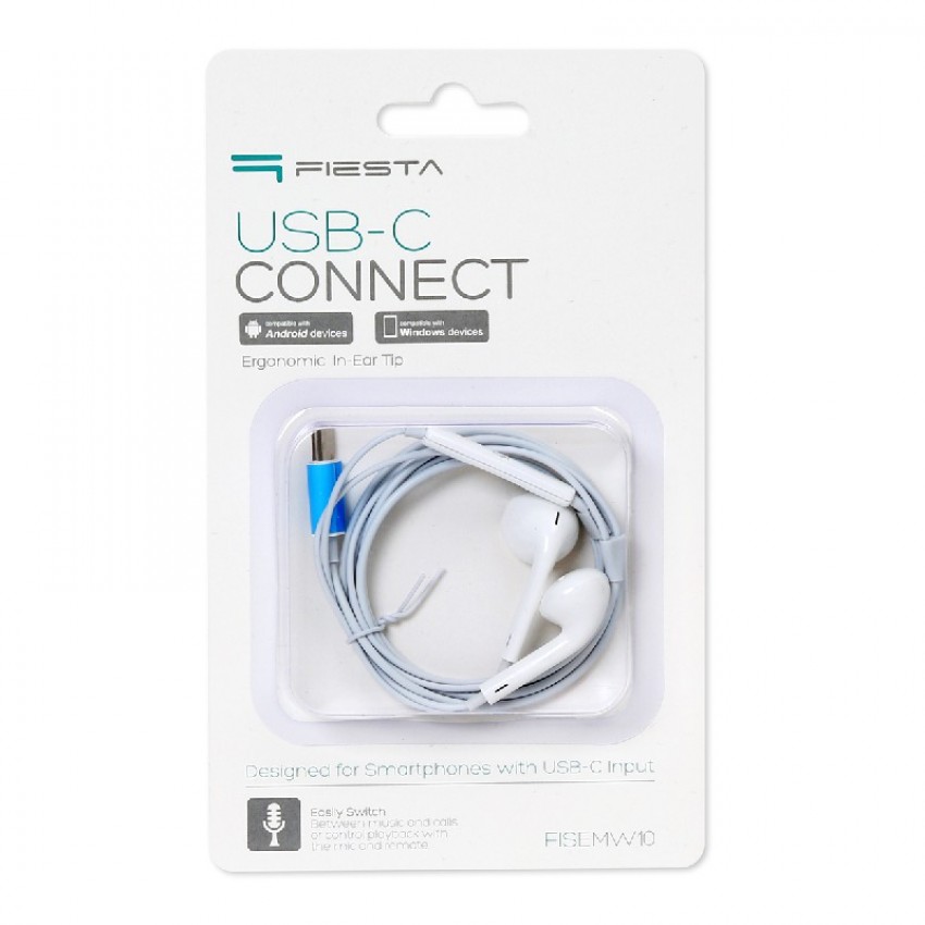 Handsfree Fiesta FISEMW10 Type-C white