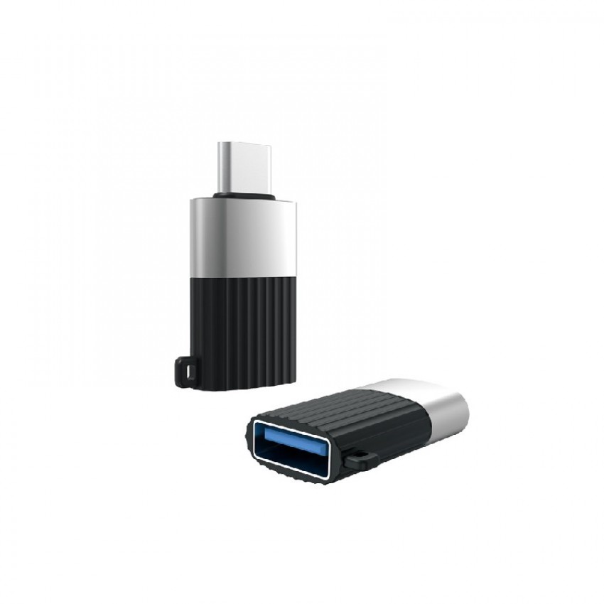 Adapteris XO (NB149-F) iš USB-C į USB (OTG) juodas