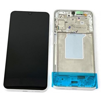 LCD screen Samsung A266 A26 5G with touch screen and frame White original (service pack)