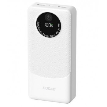 External battery POWER BANK Dudao (K12Pro) 20000mAh (2xUSB; 1xUSB-C) white External battery POWER BANK Dudao (K12Pro) 20000mAh (2xUSB; 1xUSB-C) white