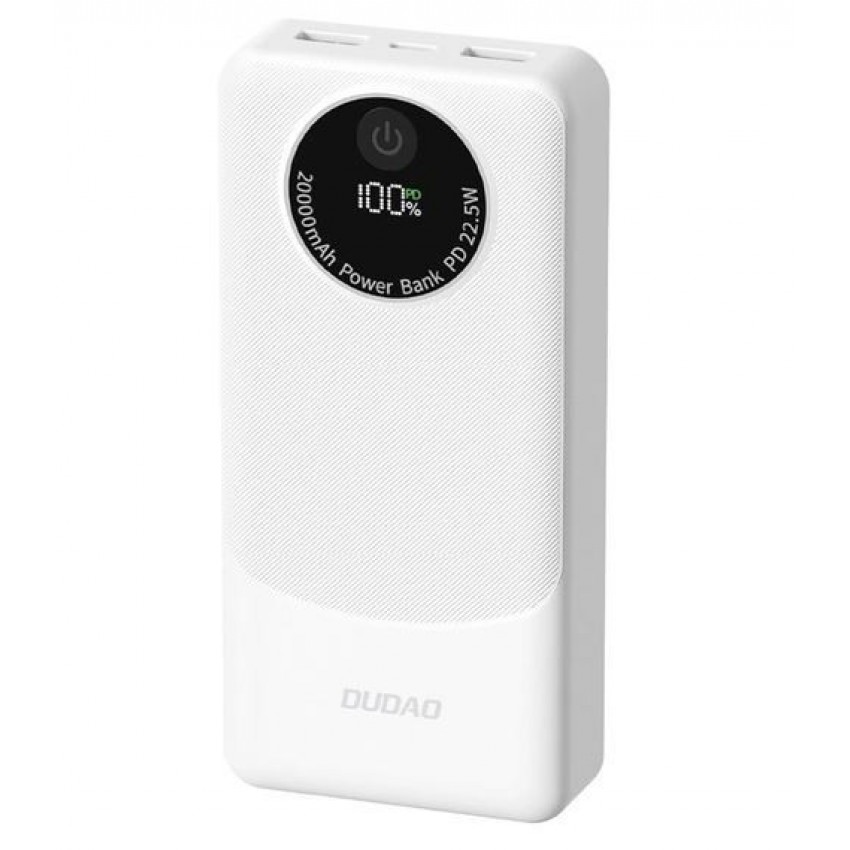 External battery POWER BANK Dudao (K12Pro) 20000mAh (2xUSB; 1xUSB-C) white External battery POWER BANK Dudao (K12Pro) 20000mAh (2xUSB; 1xUSB-C) white