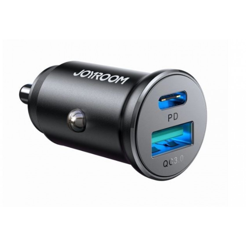 Car charger JOYROOM (JR-CCN05) (1xUSB-C; 1xUSB; 30W) black