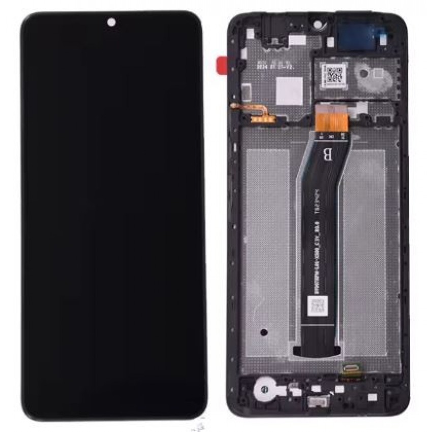 Ekranas Xiaomi Redmi A3 su lietimui jautriu stikliuku ir rėmeliu Black ORG