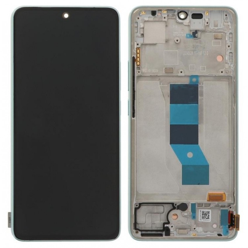 LCD screen Xiaomi Poco M7 Pro 5G with touch screen with frame Green original (service pack)