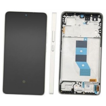 LCD screen Xiaomi Poco M7 Pro 5G with touch screen with frame Silver original (service pack)