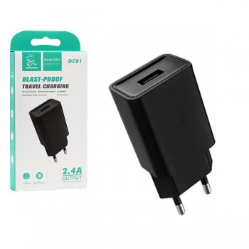 Charger Denmen (DC01B) (1xUSB 2.4A) black