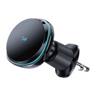 Belaidis automobilinis įkroviklis-laikiklis Wozinsky (WCT5-6S2Y) Magnetic (MagSafe 15W) tvirtinamas ant ventiliacijos grotelių juodas