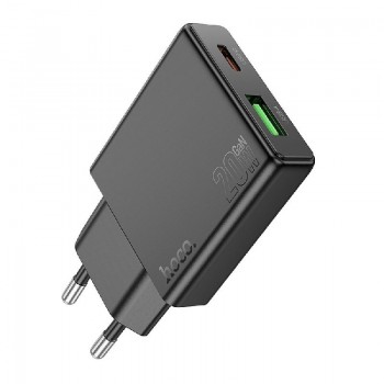 Charger HOCO Slim N38 (1xUSB-C; 1xUSB 20W) black