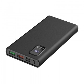 External battery POWER BANK PLATINET LED 10000mAh (2xUSB; 1xType-C; QC3.0 22,5W) black