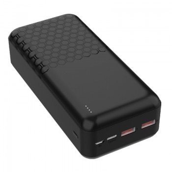 External battery POWER BANK PLATINET 30000mAh (2xUSB; 1xType-C; QC3.0 22.5W) black