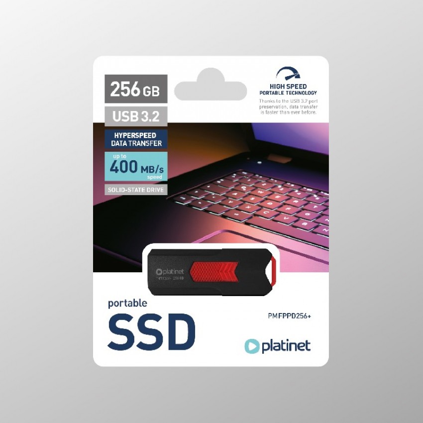 USB memory drive SSD Platinet USB 256GB (USB 3.2; 400MB/s)
