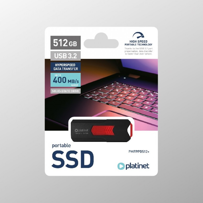 USB memory drive SSD Platinet USB 512GB (USB 3.2; 400MB/s)