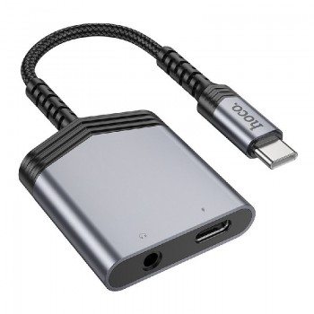 Adapter Hoco (LS39) from USB-C to (USB-C; 3,5mm) black