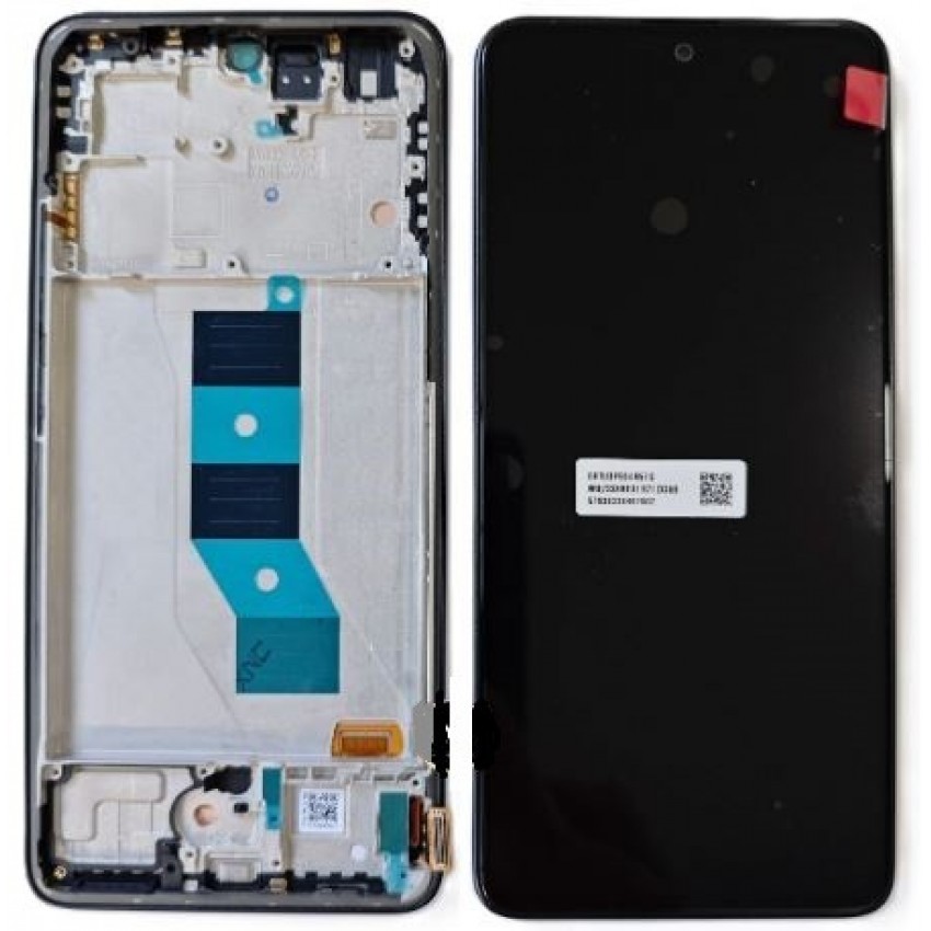 LCD screen Xiaomi Poco M7 Pro 5G with touch screen with frame Black original (service pack)