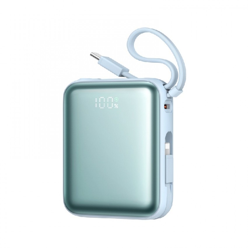 External battery POWER BANK JOYROOM (JR-PBF27) 10000mAh (1xType-C; 22.5W) + type-C and lightning cable, blue