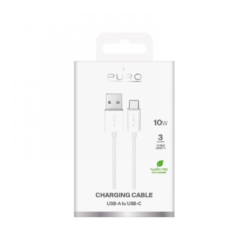 USB cable Puro USB-C (10w) 3m white