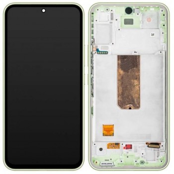 LCD screen Samsung A546 A54 5G 2023 with touch screen and frame Lime original (service pack)
