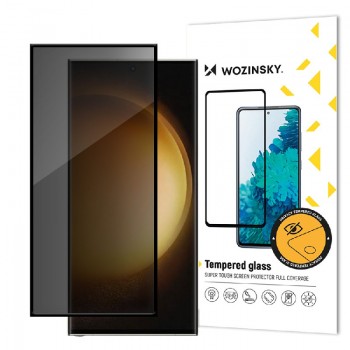Screen protection glass "Wozinsky Privacy 5D Full Glue" Samsung S928 S24 Ultra case-friendly Anti Spy