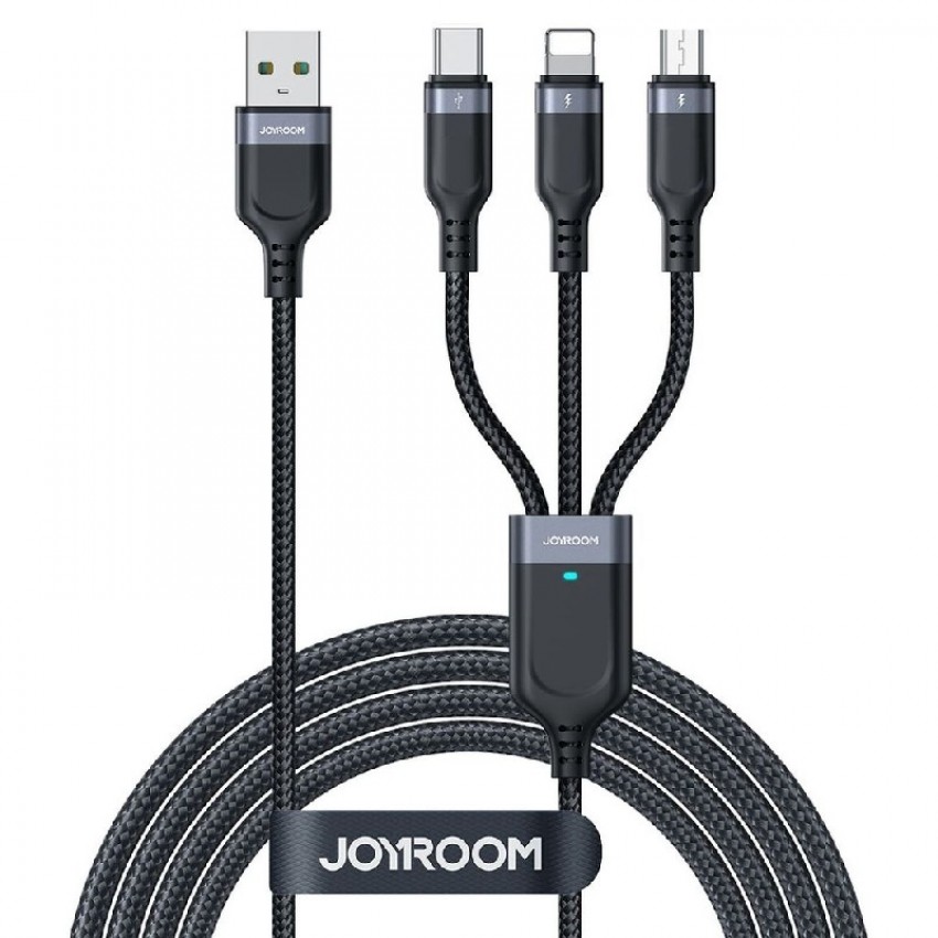 USB cable JOYROOM (S-A18) 3in1 lightning+micro+type-C (3.5A) 1.2m black