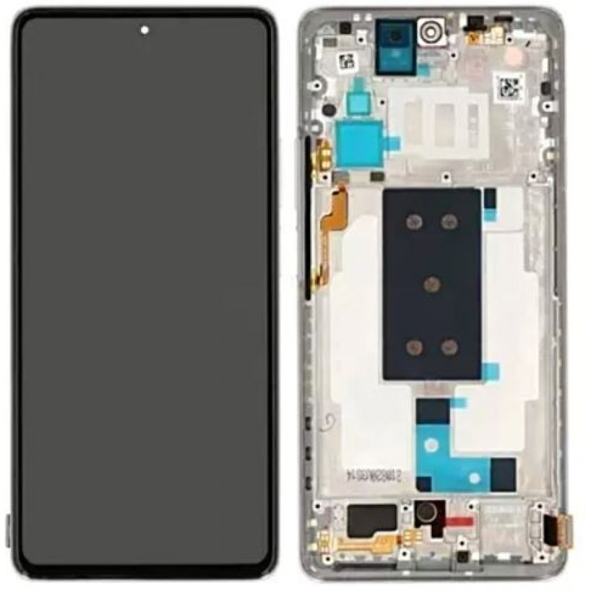 Ekranas Xiaomi 11T 5G su lietimui jautriu stikliuku ir rėmeliu Moonlight White/Silver originalus (service pack)