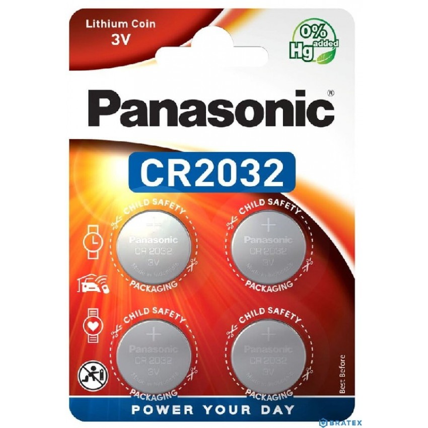 Ličio baterijos PANASONIC 3V CR2032 (4vnt)