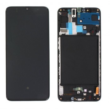 LCD screen Samsung A705 A70 2019 with touch screen and frame Black original (service pack)
