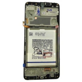 LCD screen Samsung A225 A22 4G with touch screen and frame and battery Black original (service pack)