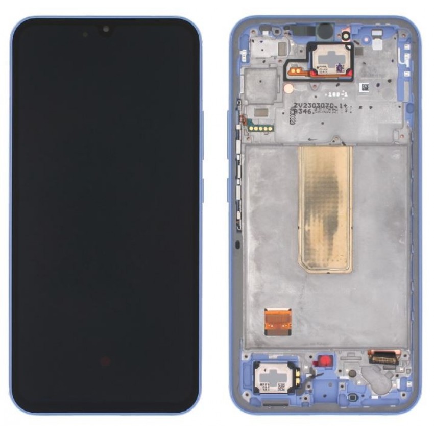 LCD screen Samsung A346 A34 5G 2023 with touch screen and frame Violet original (service pack)