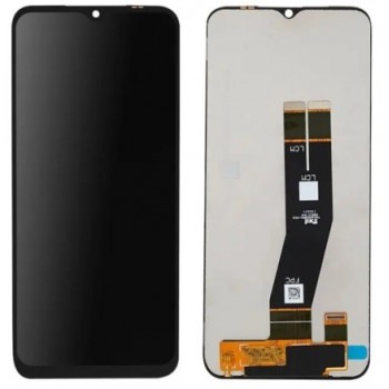 Ekranas Samsung A145 A14 4G 2023 su lietimui jautriu stikliuku (Black flex) Black originalus