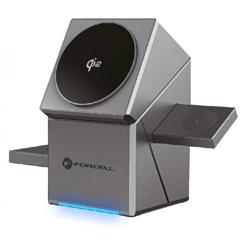 Belaidis įkroviklis Forcell 3in1 (F-06) (MagSafe) (Phone; Pods; Watch) 15W