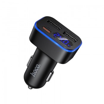 Car charger Hoco Z63A 42W (2xUSB 1xUSB-C LCD) black