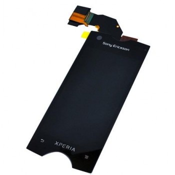 Ekranas Sony ST18 Xperia Ray su lietimui jautriu stikliuku ir rėmeliu Black ORG