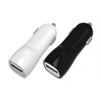 Auto lādētājs Tellos ar USB savienotāju (dual) (1A+2A) balts
