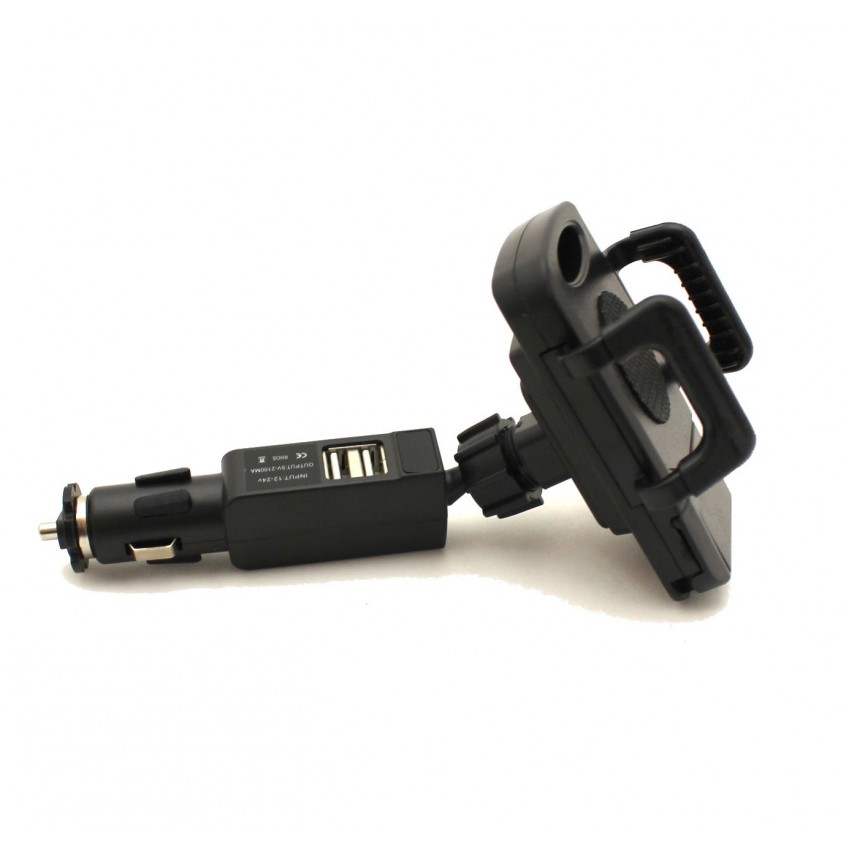Autolaadija ja telefonihoidik kahega USB pistikuga Tellos CCH-01 (2.1A)