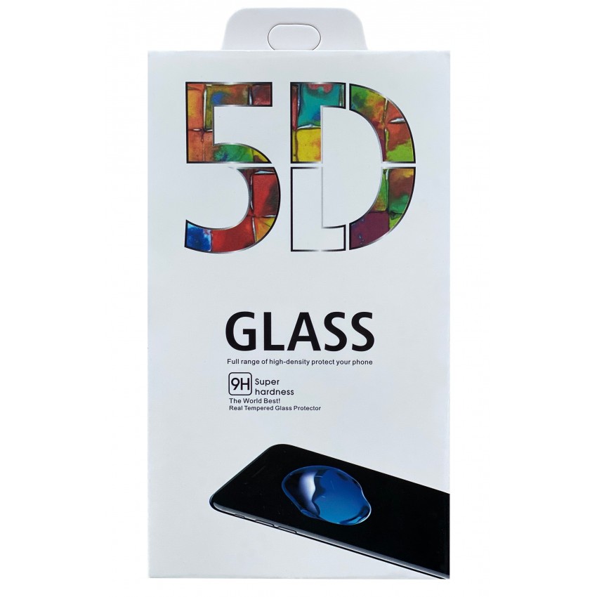 LCD aizsargstikls 5D Full Glue Samsung A750 A7 2018 liektss melns