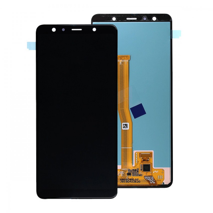 Displejs Samsung A750 A7 2018 ar skārienjūtīgo paneli oriģināls Black (service pack)