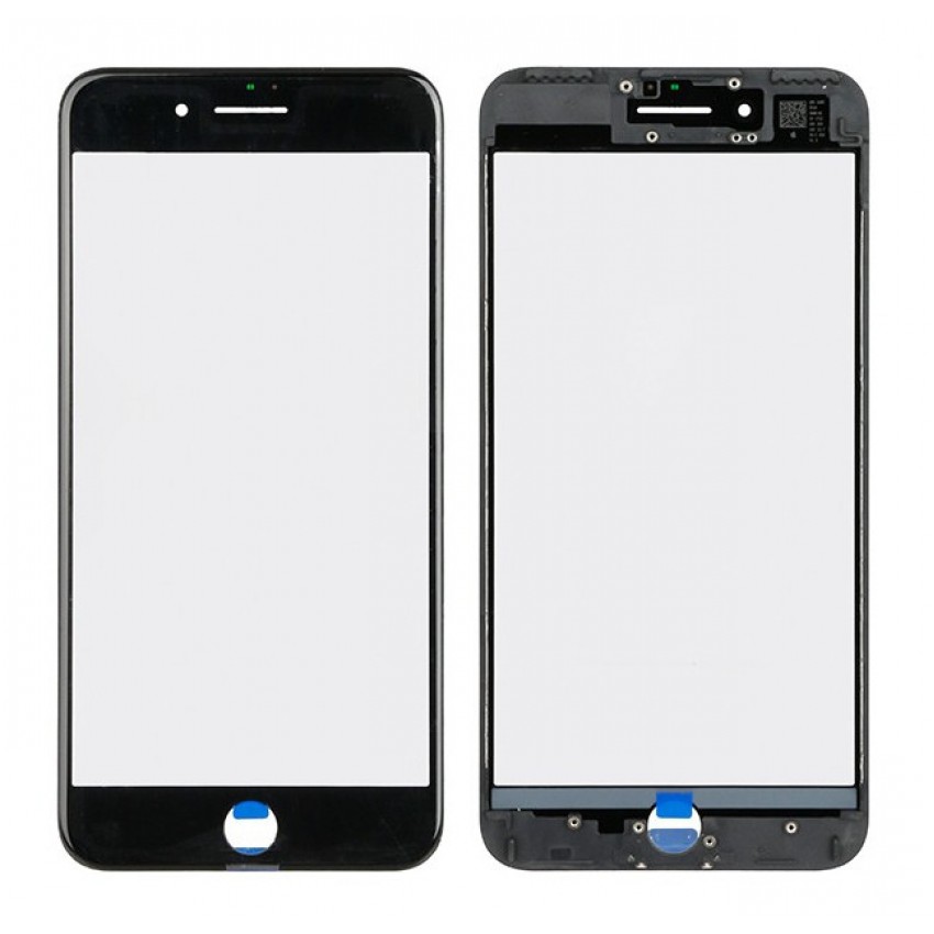 LCD stikls Apple iPhone 7 Plus ar rāmi un OCA melns V2 ORG