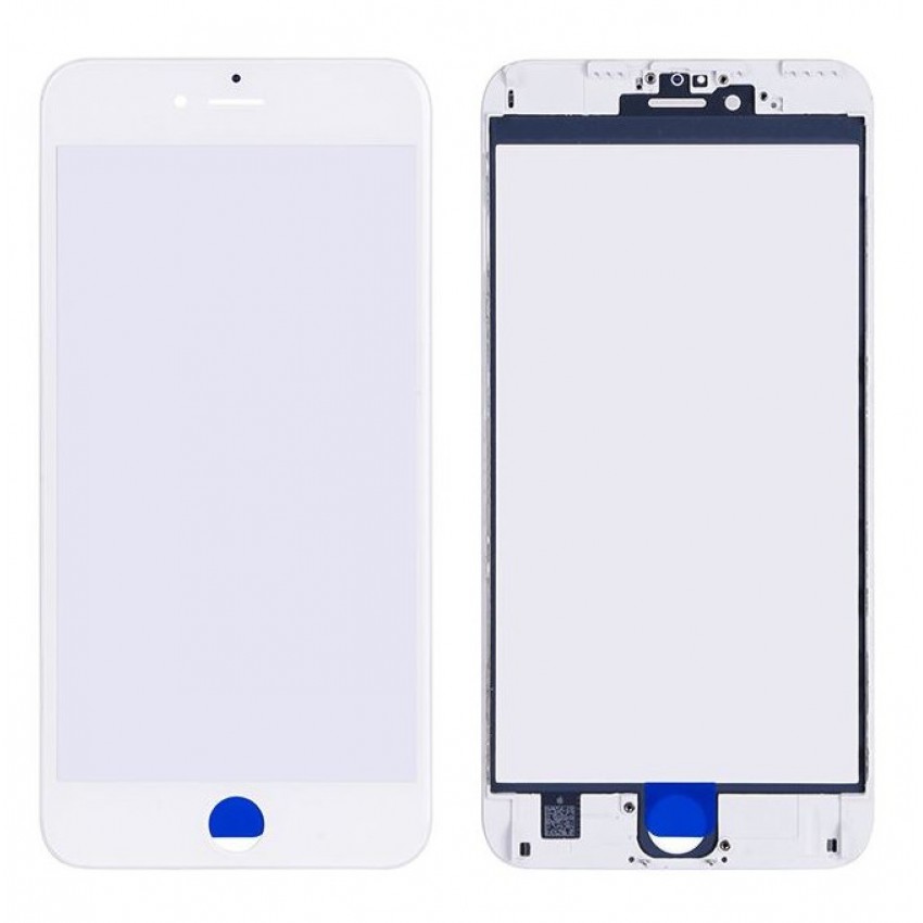 LCD stikls Apple iPhone 6S Plus ar rāmi un OCA balts V2 ORG