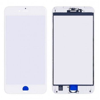 LCD stikls Apple iPhone 6 Plus ar rāmi un OCA balts V2 ORG