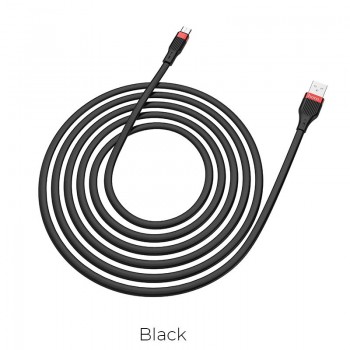 USB kabelis Hoco U72 Type-C 1.2m silikons melns